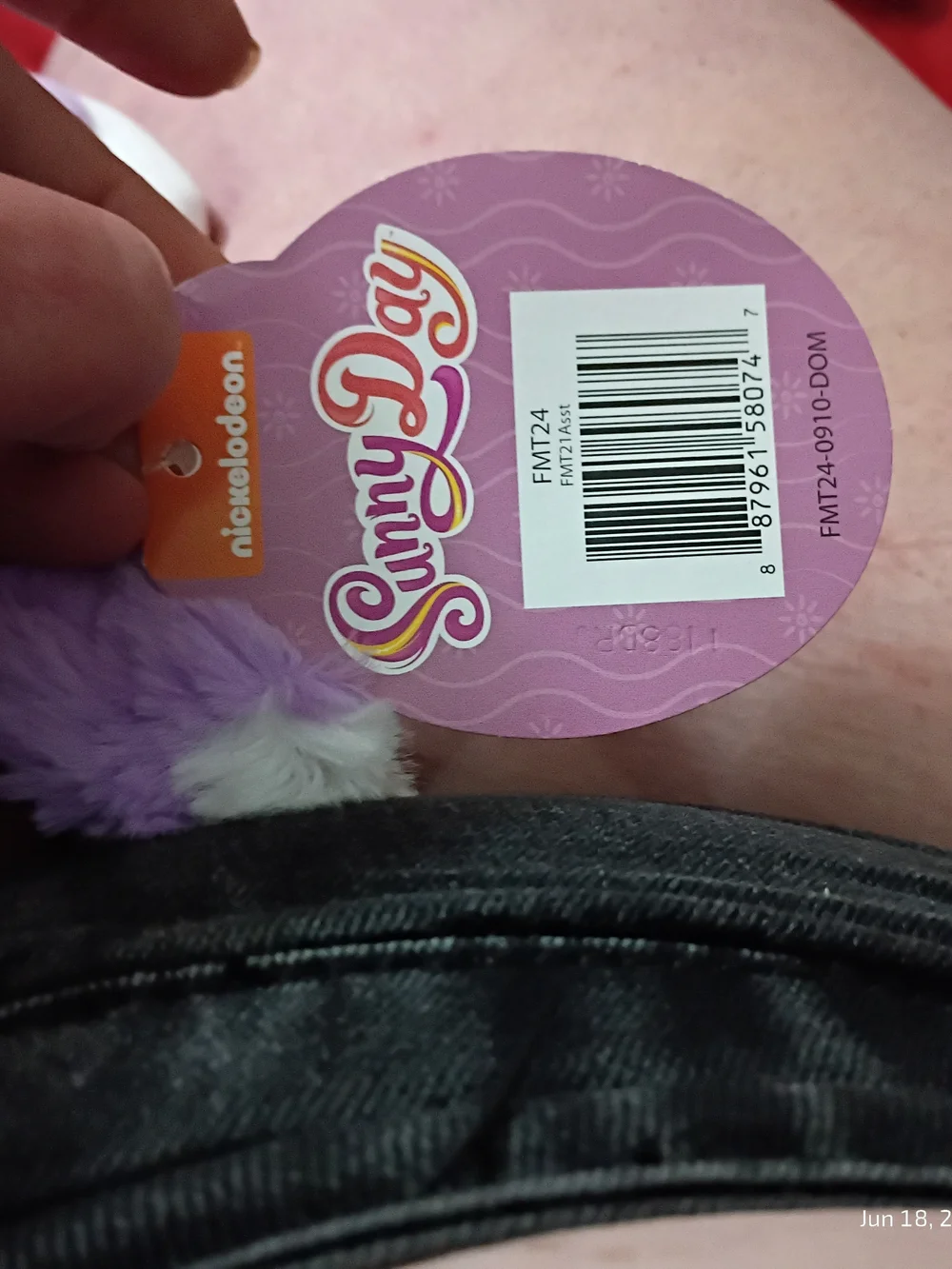 Mattel Lavender and White Plush. Violet A Small Toy W/ Multiclor Embroidered Ear